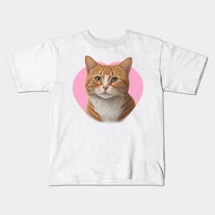 Cute Ginger Tabby Cat Kids T-Shirt